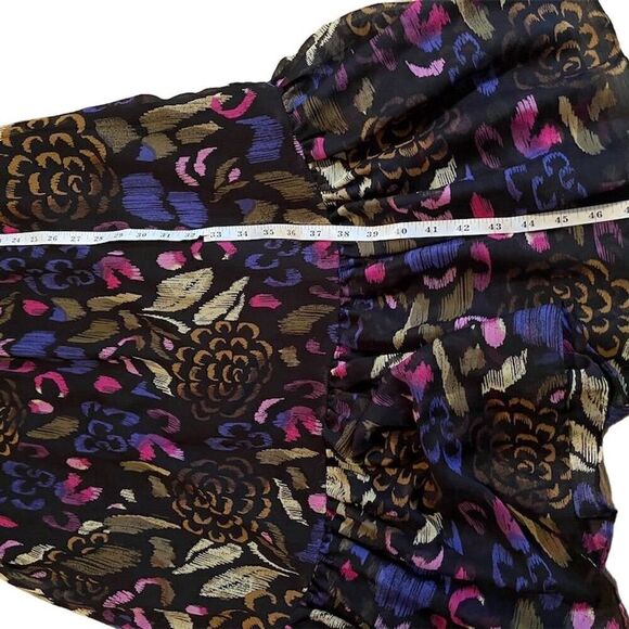 Kensie Women's Floral Print Belted Chiffon Flounce Midi Dress Size 2 - Picture 4 of 11